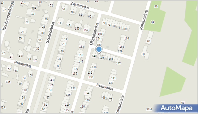 Radom, Długojowska, 144, mapa Radomia