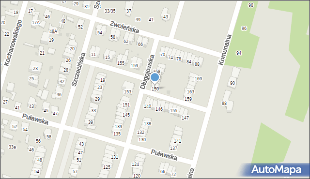 Radom, Długojowska, 150, mapa Radomia