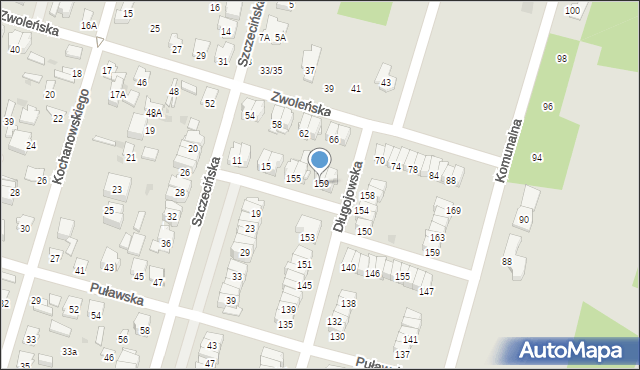 Radom, Długojowska, 159, mapa Radomia