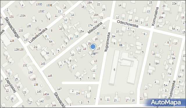 Radom, Długojowska, 15B, mapa Radomia