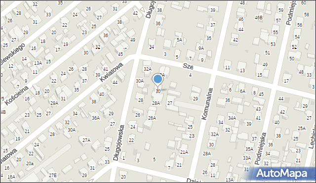 Radom, Długojowska, 30, mapa Radomia