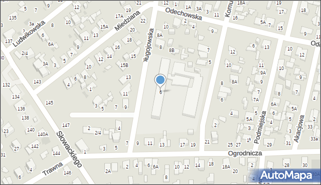 Radom, Długojowska, 6, mapa Radomia