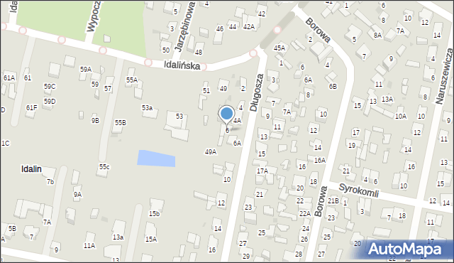 Radom, Długosza Jana, 6, mapa Radomia