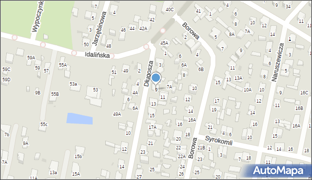 Radom, Długosza Jana, 9, mapa Radomia