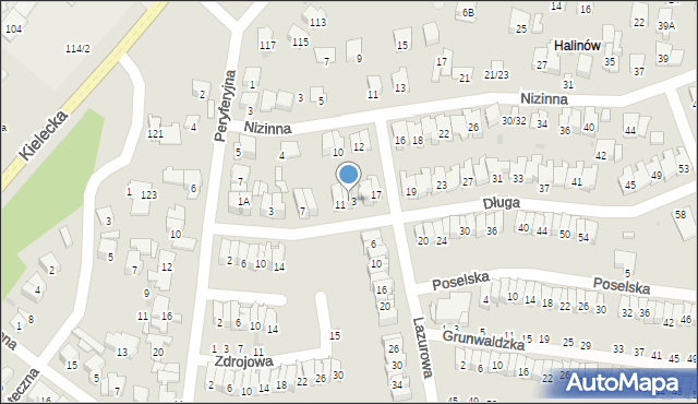 Radom, Długa, 13, mapa Radomia