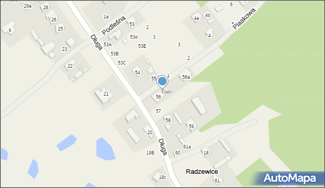 Radzewice, Długa, 56a, mapa Radzewice