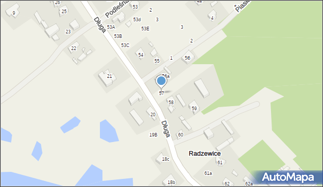 Radzewice, Długa, 57, mapa Radzewice
