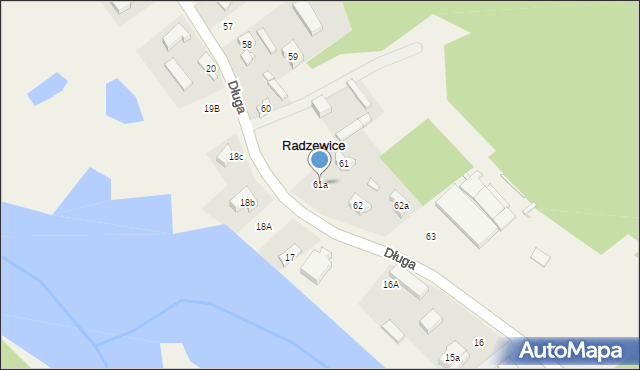 Radzewice, Długa, 61a, mapa Radzewice