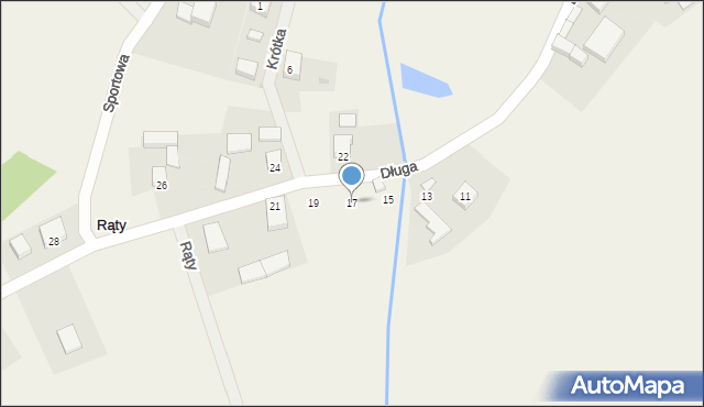 Rąty, Długa, 17, mapa Rąty