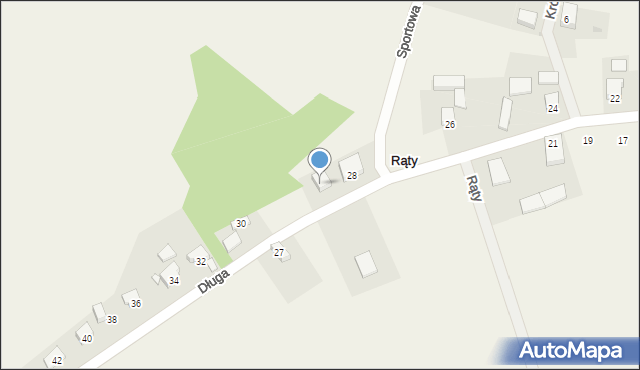 Rąty, Długa, 28a, mapa Rąty