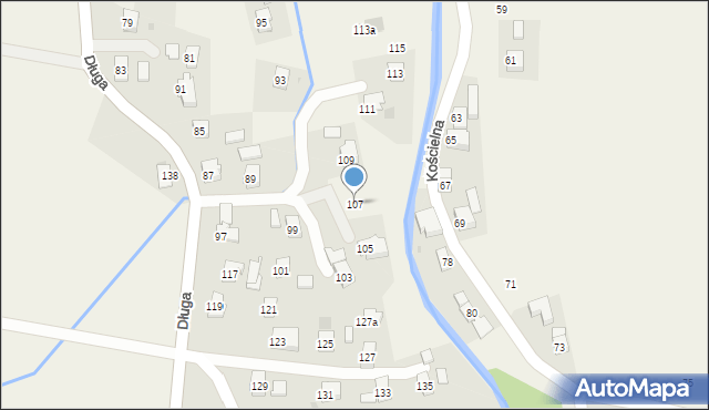 Rogi, Długa, 107, mapa Rogi