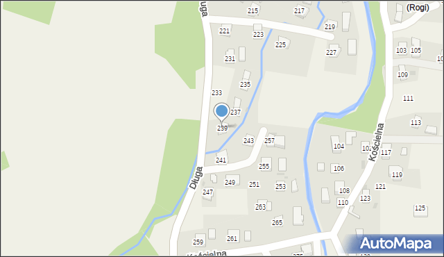 Rogi, Długa, 239, mapa Rogi