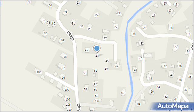 Rogi, Długa, 43, mapa Rogi