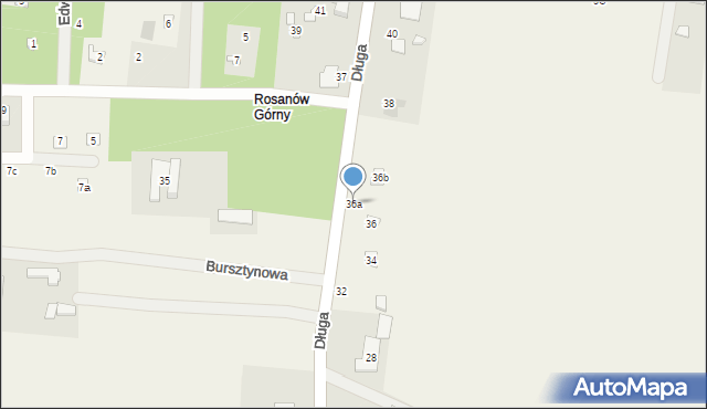 Rosanów, Długa, 36a, mapa Rosanów