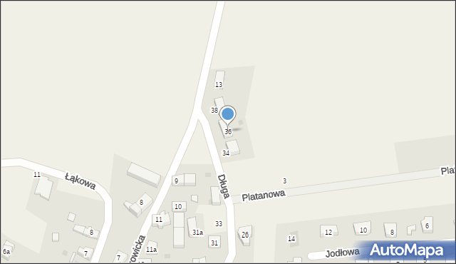 Ruszowice, Długa, 36, mapa Ruszowice