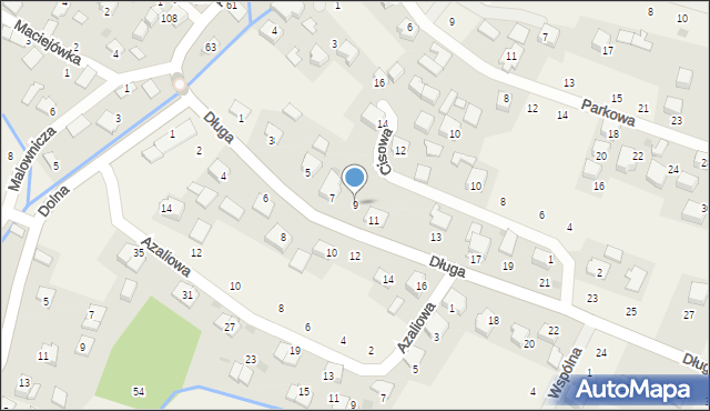 Rybna, Długa, 9, mapa Rybna