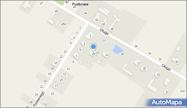 Rzeniszów, Długa, 43, mapa Rzeniszów