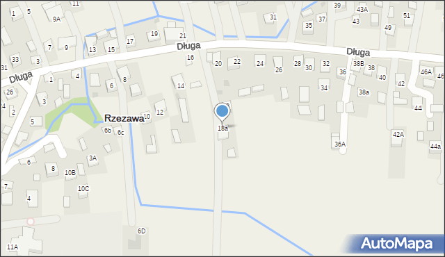 Rzezawa, Długa, 18a, mapa Rzezawa
