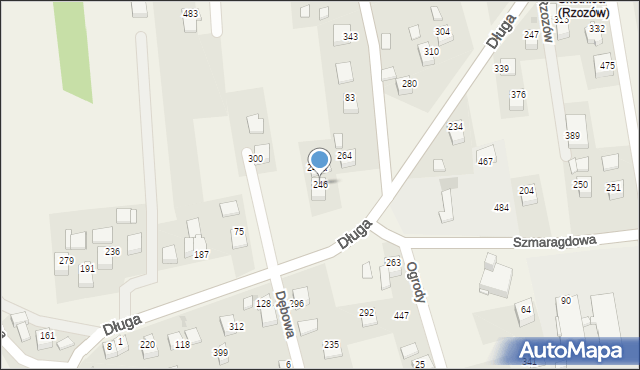 Rzozów, Długa, 106, mapa Rzozów