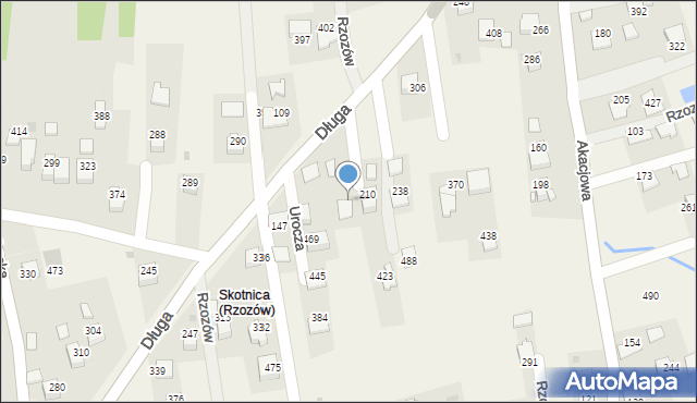 Rzozów, Długa, 157, mapa Rzozów