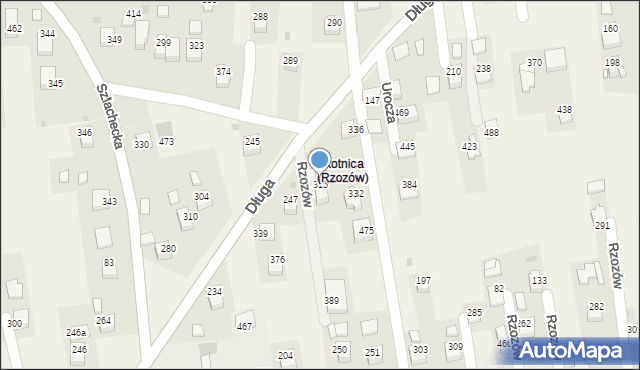 Rzozów, Długa, 163, mapa Rzozów