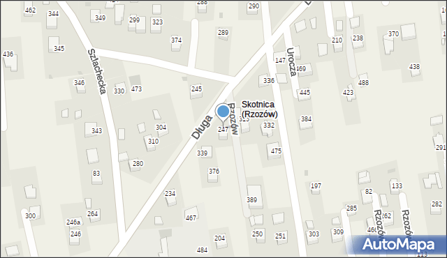 Rzozów, Długa, 175, mapa Rzozów