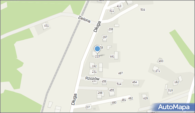 Rzozów, Długa, 53, mapa Rzozów