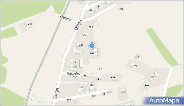 Rzozów, Długa, 55, mapa Rzozów