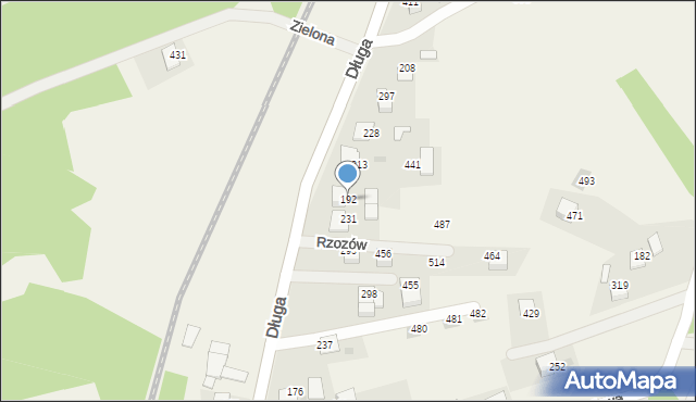 Rzozów, Długa, 59, mapa Rzozów