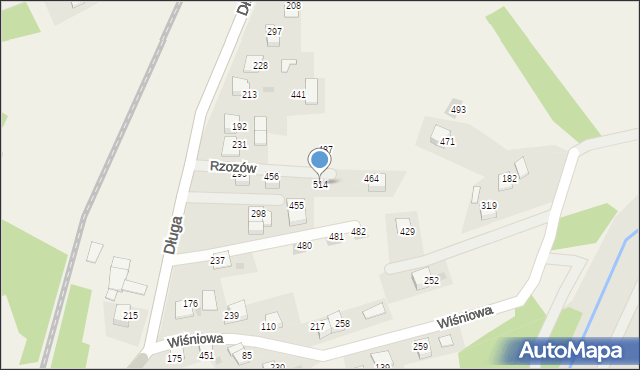 Rzozów, Długa, 67, mapa Rzozów