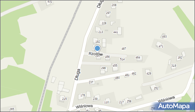 Rzozów, Długa, 71, mapa Rzozów