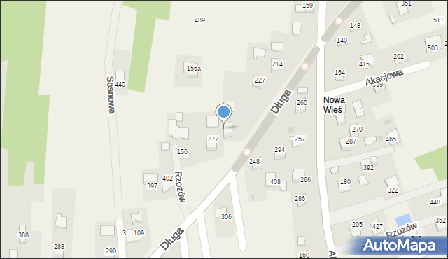 Rzozów, Długa, 74, mapa Rzozów