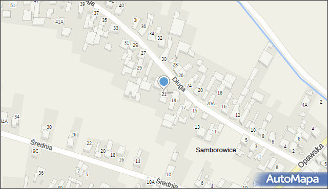 Samborowice, Długa, 21, mapa Samborowice