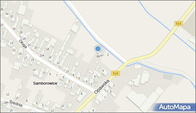 Samborowice, Długa, 4A, mapa Samborowice