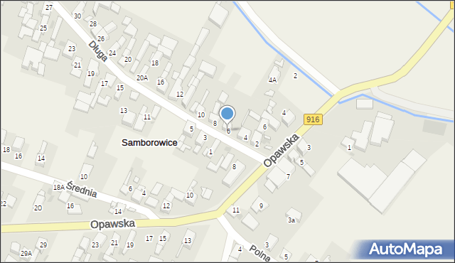 Samborowice, Długa, 6, mapa Samborowice
