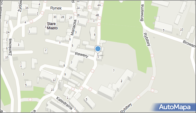 Sandomierz, Długosza Jana, 1, mapa Sandomierza