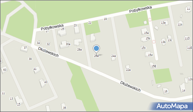 Serock, Dłużewskich, 26a, mapa Serock