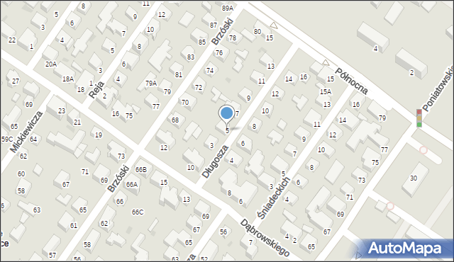 Siedlce, Długosza Jana, 5, mapa Siedlce