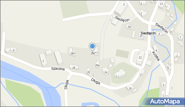 Siedlęcin, Długa, 26b, mapa Siedlęcin