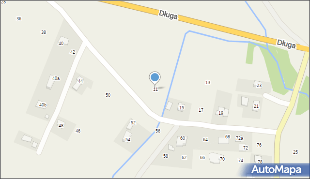 Sieniawa, Długa, 11, mapa Sieniawa