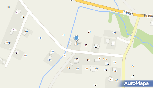 Sieniawa, Długa, 15, mapa Sieniawa