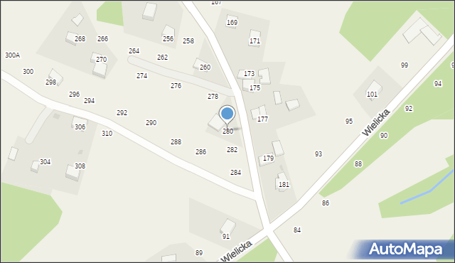 Siepraw, Długa, 280, mapa Siepraw