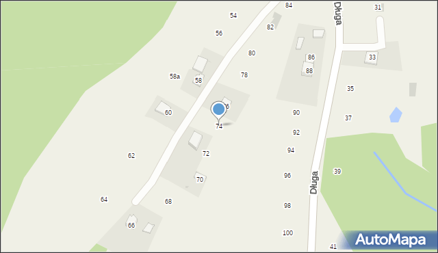 Siepraw, Długa, 74, mapa Siepraw