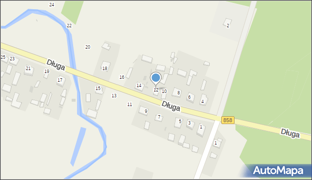 Sieraków, Długa, 12, mapa Sieraków