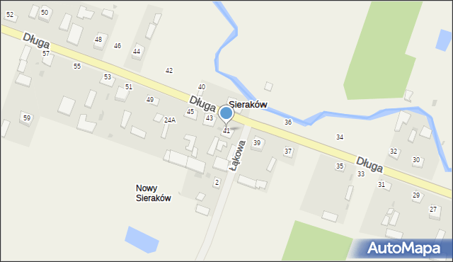 Sieraków, Długa, 41, mapa Sieraków