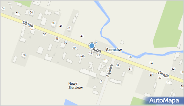 Sieraków, Długa, 47, mapa Sieraków
