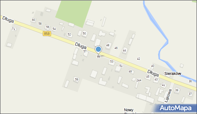 Sieraków, Długa, 55, mapa Sieraków