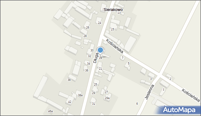 Sierakowo, Długa, 19, mapa Sierakowo
