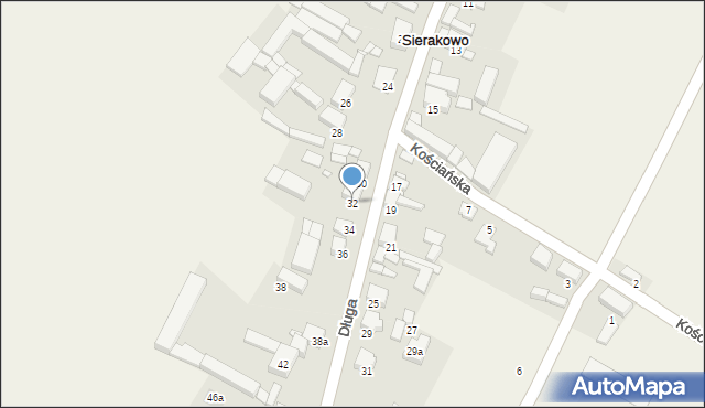 Sierakowo, Długa, 32, mapa Sierakowo