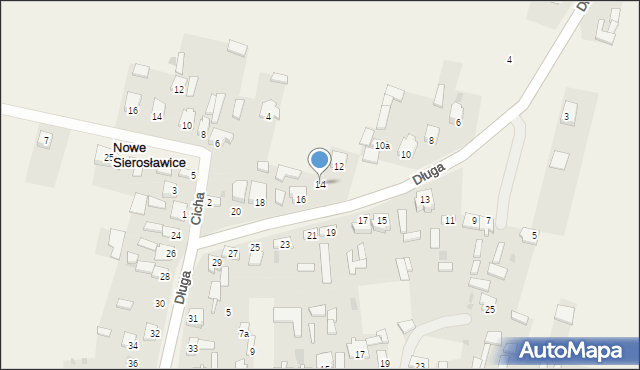 Sierosławice, Długa, 14, mapa Sierosławice